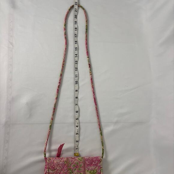 Vera Bradley Pink Petals Quilted Fabric Crossbody Wallet Purse with ID Window - Picture 13 of 13